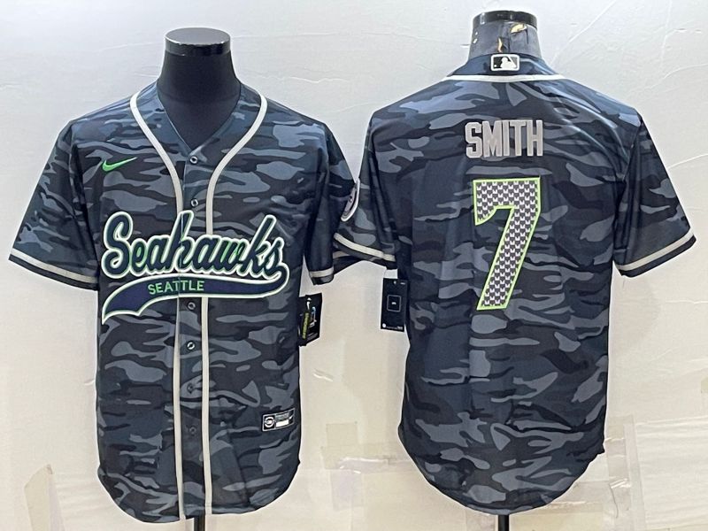 Men Seattle Seahawks #7 Smith Camo 2022 Nike Co branded NFL Jerseys